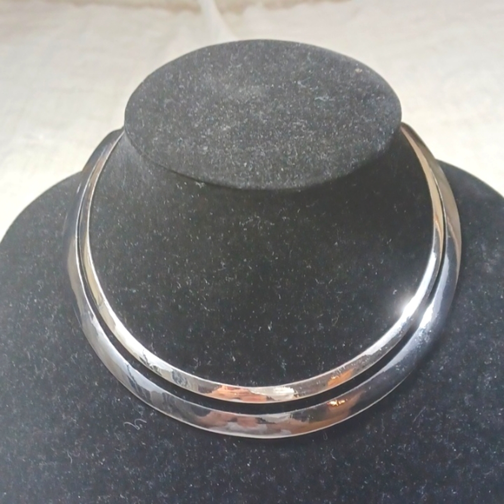 Y2K  Double  Collar Black  & Gray   Statement Necklace